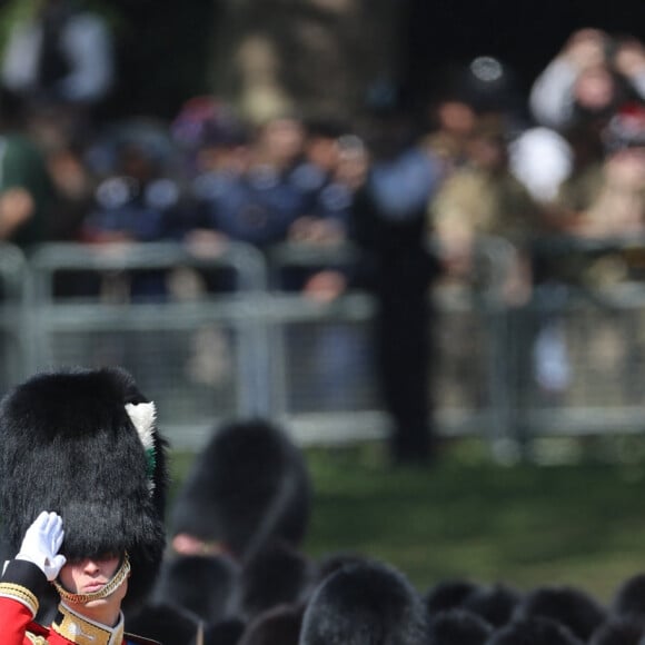 Le prince William, prince de Galles, pendant la revue du colonel, pour Trooping the Colour, à Horse Guards Parade à Londres, avant la parade d'anniversaire du roi le 17 juin. Samedi 10 juin 2023. Photo by Stephen Lock / i-Images/ABACAPRESS.COM