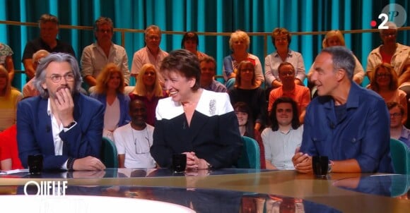 Aymeric Caron, Roselyne Bachelot et Nikos Aliagas dans "Quelle époque !" sur France 2 le 10 juin 2023.