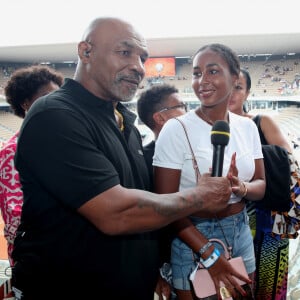 Exclusif - Mike Tyson et sa fille Milan Tyson vont donner une interview ensemble sur le Plateau de France Télévision lors des Internationaux de France de Tennis de Roland Garros 2023 - Jour 15 à Paris le 11 Juin 2023. © Bertrand Rindoff / Bestimage 