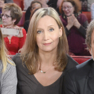 Catherine Marchal, Olivier Marchal et leur fille Zoé Marchal - Enregistrement de l'émission "Vivement Dimanche" à Paris, le 15 décembre 2015.