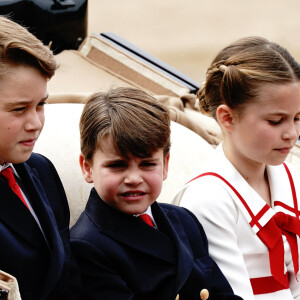 Le prince Louis a été sage cette année
Le prince George, la princesse Charlotte et le prince Louis de Galles - La famille royale d'Angleterre lors du défilé "Trooping the Colour" à Londres. Le 17 juin 2023
