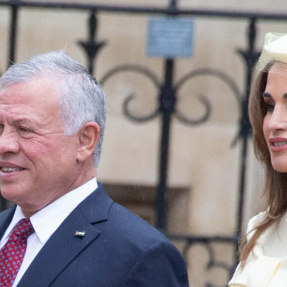 Tous les quatre s'étaient déjà retrouvés pour le couronnement de Charles III il y a peu.
Le roi Abdallah II de Jordanie et la reine Rania de Jordanie - Les invités arrivent à la cérémonie de couronnement du roi d'Angleterre à l'abbaye de Westminster de Londres, Royaume Uni, le 6 mai 2023. 
