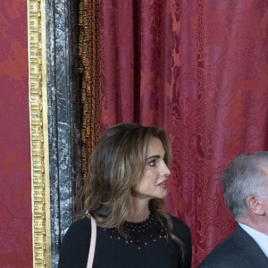 La reine Rania et le roi Abdallah II de Jordanie, la reine Letizia et le roi Felipe VI d'Espagne - Le couple royal de Jordanie reçu par le couple royal d'Espagne au palais royal de Madrid. Le 19 juin 2023 