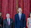 Elles ont ensuite retrouvé leurs maris. 
Le roi Felipe VI et la reine Letizia d'Espagne, reçoivent le roi Abdallah II et la reine Rania de Jordanie au palais royal de Madrid, le 19 juin 2023.