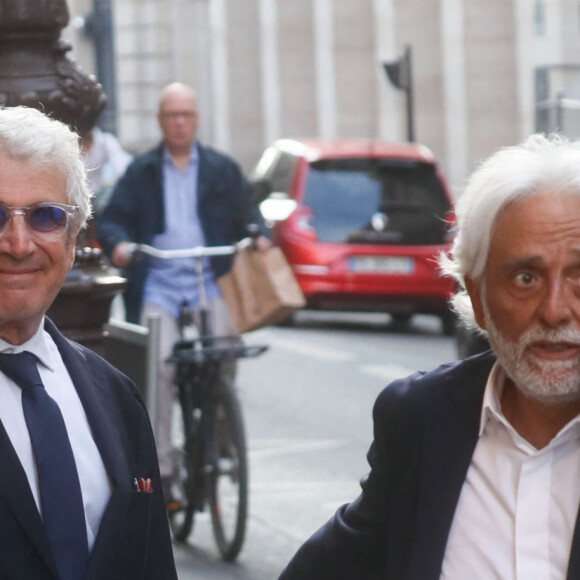 Exclusif - Michel Boujenah et Patrick Partouche - Personnalités à la remise de décoration (Légion d'Honneur) à Arthur (Jacques Essebag) à la présidence du Sénat à Paris le 8 juin 2023.