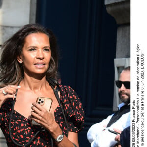 Exclusif - Karine Le Marchand - Personnalités à la remise de décoration (Légion d'Honneur) à Arthur (Jacques Essebag) à la présidence du Sénat à Paris le 8 juin 2023.