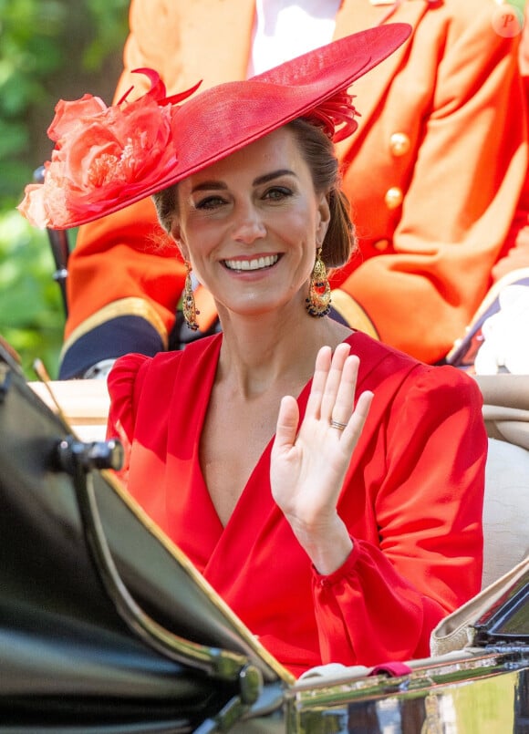 Kate Middleton lors de la quatrième journée du Royal Ascot dans le Berkshire, le 23 juin 2023.