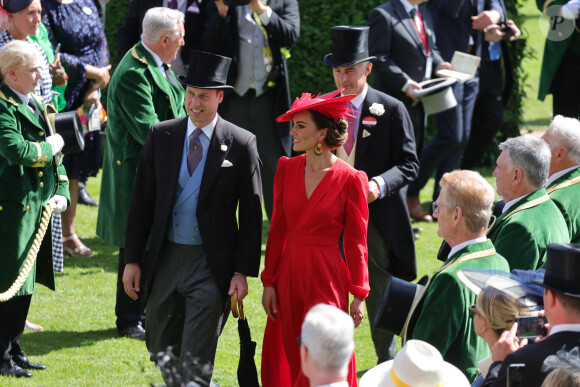 Le prince William, prince de Galles, et Catherine (Kate) Middleton, princesse de Galles - La famille royale britannique au meeting hippique Royal Ascot à Ascot, le 23 juin 2023. 