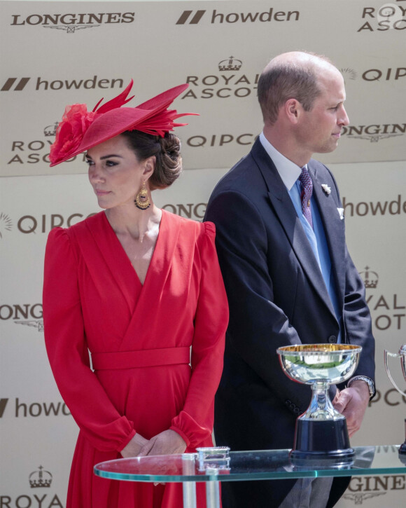 Kate Middleton et le prince William lors de la quatrième journée du Royal Ascot dans le Berkshire, le 23 juin 2023.