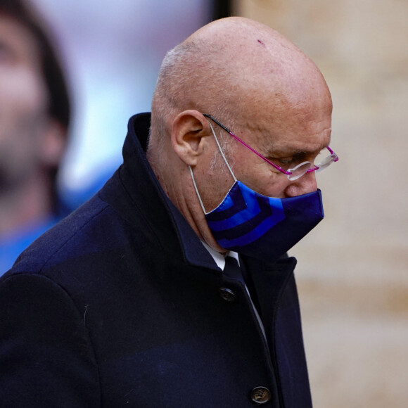 Bernard Laporte - Obsèques du rugbyman Christophe Dominici en l'église Saint-Louis de Hyères le 4 décembre 2020 © Norbert Scanella / Panoramic / Bestimage