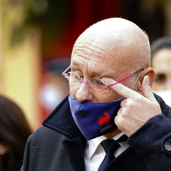 Bernard Laporte - Obsèques du rugbyman Christophe Dominici en l'église Saint-Louis de Hyères le 4 décembre 2020 © Norbert Scanella / Panoramic / Bestimage