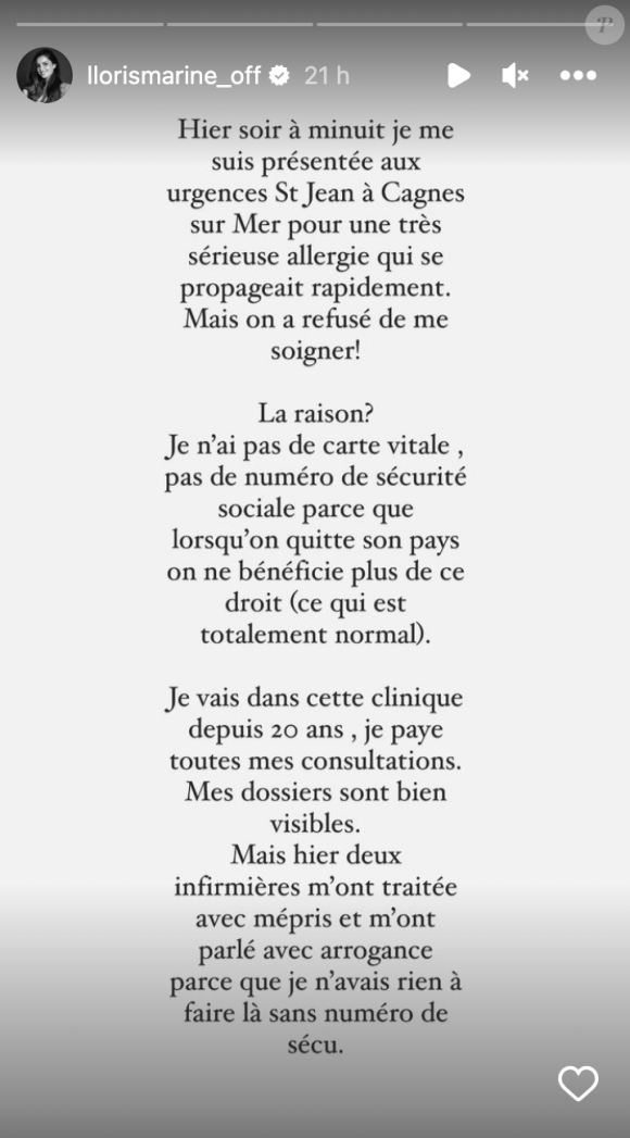 Marine Lloris est revenue sur son passage catastrophique aux urgences qui lui a laissé un goût amer.