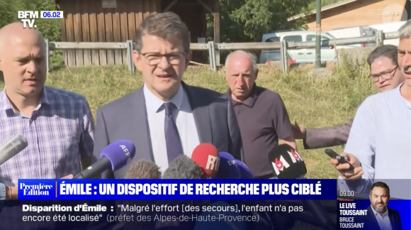 Capture d'écran de reportage de BFMTV consacré à la disparition d'Émile, 2 ans et demi, dans le Vernet (Alpes-de-Haute-Provence).