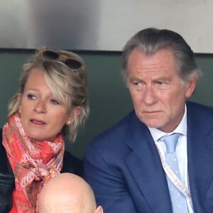 Sophie Davant et William Leymergie - People dans les tribunes des Internationaux de France de tennis de Roland Garros à Paris.