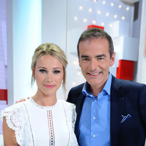 Exclusif - Marion Rousse et Franck Ferrand - Enregistrement de l'émission "Vivement Dimanche Prochain" spécial Tour de France au studio Gabriel, à Paris, France, le 21 août 2019 . Diffusion le 25/08/2019 sur France 2. © Guillaume Gaffiot/Bestimage