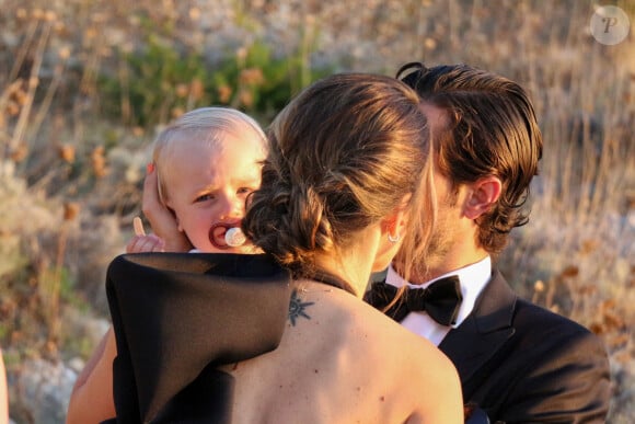 Exclusif - Le prince Gabriel, le prince Carl Philip de Suède, la princesse Sofia de Suède (Hellqvist) lors du mariage de Carolina Pihl et Gunnar Eliassen à Capri le 20 septembre 2019. 