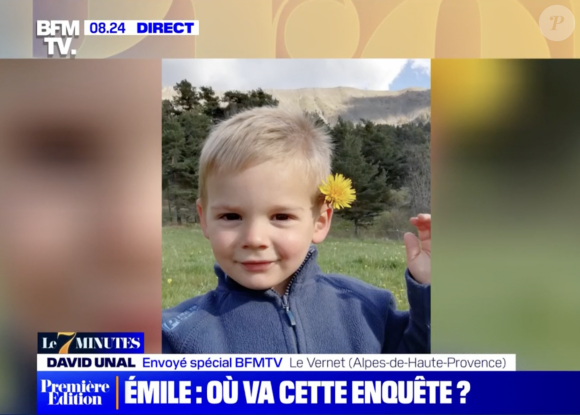 Dans l'attente de nouvelles d'Émile, sa famille suscite des interrogations
Émile, un petit garçon de 2 ans et demi en vacances chez ses grands-parents dans le Haut-Vernet (Alpes-de-Haute-Provence) qui est porté disparu (capture BFMTV)