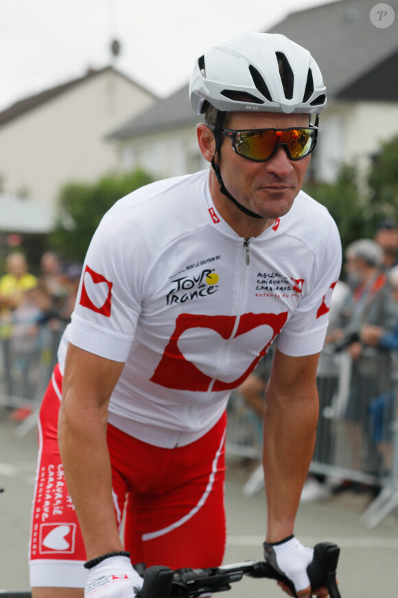 Exclusif - Thomas Voeckler - Etape du coeur au profit de l'association "Mécénat Chirurgie Cardiaque" lors du Tour de France 2021 entre Changé et Laval, France, le 30 juin 2021. © Christophe Clovis/Bestimage