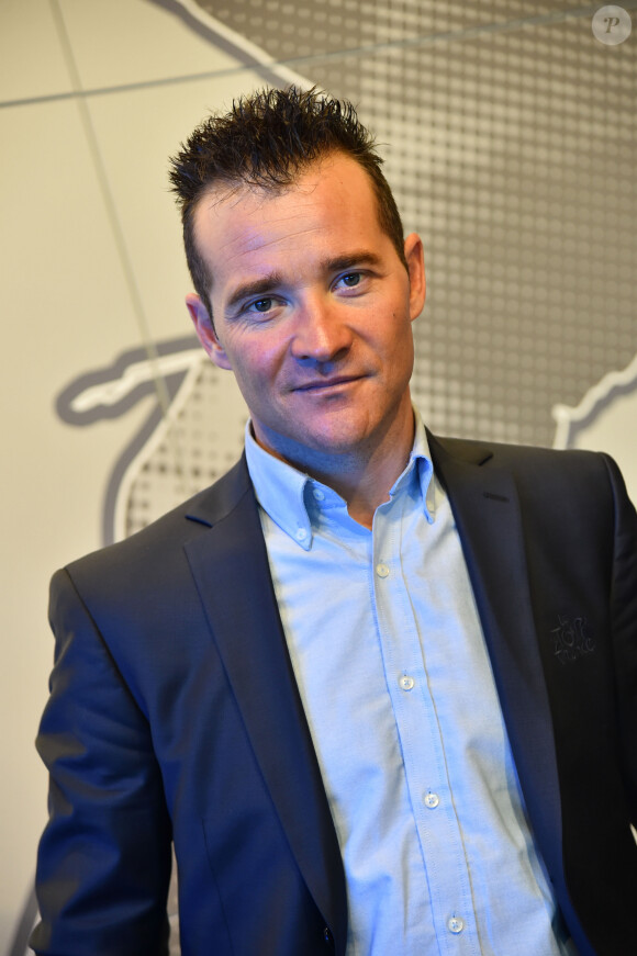 Thomas Voeckler, l'ancien champion cycliste, durant la conférence de presse pour annoncer le départ depuis Nice du Tour de France 2020 au Musée du Sport le 12 mars 2018. © Bruno Bebert/Bestimage