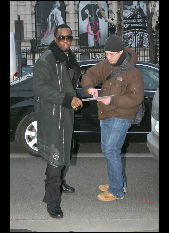 P. Diddy à Paris au défilé Gareth Pugh, le 3 février 2010