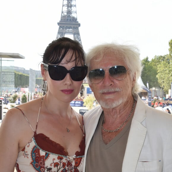 Exclusif - Hugues Aufray et sa compagne Muriel - People lors du Longines Paris Eiffel Jumping au Champ de Mars à Paris, le 7 juillet 2018. © Borde-Veeren/Bestimage
