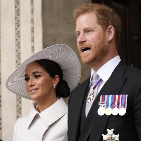 Y aurait-il de l'eau dans le gaz entre Meghan Markle et le prince Harry ?
Le prince Harry, duc de Sussex, et Meghan Markle, duchesse de Sussex - Les membres de la famille royale et les invités lors de la messe célébrée à la cathédrale Saint-Paul de Londres, dans le cadre du jubilé de platine (70 ans de règne) de la reine Elisabeth II d'Angleterre. Londres.