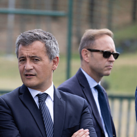 Une décision qu'aurait du mal à digérer Gérald Darmanin
Emmanuel Macron, président de la République Française, visite la Magenta Sports Arena de Nouméa, dans le cadre de son voyage officiel en Nouvelle-Calédonie. Nouméa, le 26 juillet 2023. © Raphael Lafargue/Pool/Bestimage 