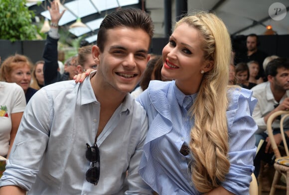 Exclusif - Julien Castaldi et Tatiana Laurence Delarue en marge de la conférence de rentrée du pôle Tv de NRJ Group à la brasserie Polpo à Levallois Perret le 28 juin 2017. © Veeren / Bestimage 