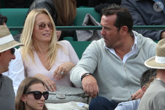 Estelle Lefébure et son compagnon Pascal Ramette - People au Tennis Rolex Masters de Monte-Carlo à Monaco. Le 19 avril 2014 