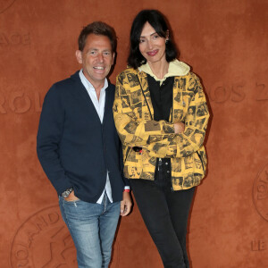 Daniel Riolo (journaliste) et sa femme Géraldine Maillet (réalisatrice) au village (Jour 2) lors des Internationaux de France de Tennis de Roland Garros 2022, à Paris, France, le 23 mai 2022. © Bertrand Rindoff/Bestimage