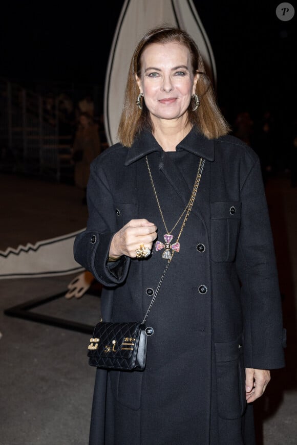 Carole Bouquet - Front Row au deuxième défilé de mode Haute-Couture Chanel au Grand Palais Éphémère lors de la Fashion Week Printemps-été 2023 de Paris, France, le 24 janvier 2023. © Olivier Borde/Bestimage 