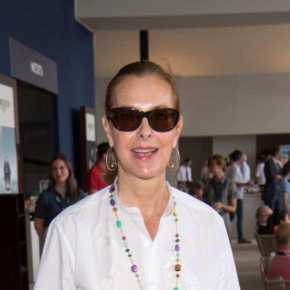 Exclusif - Carole Bouquet - People dans la tente VIP - Longines Paris Eiffel Jumping au Champ de Mars à Paris, le 7 juillet 2019. © Luc Castel/Bestimage 