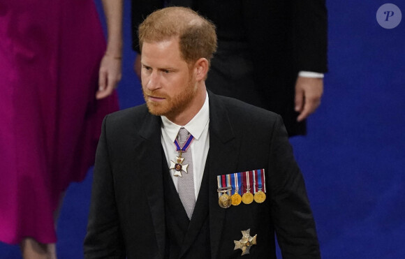 Le prince Harry, duc de Sussex - Les invités à la cérémonie de couronnement du roi d'Angleterre à l'abbaye de Westminster de Londres, Royaume Uni, le 6 mai 2023. 