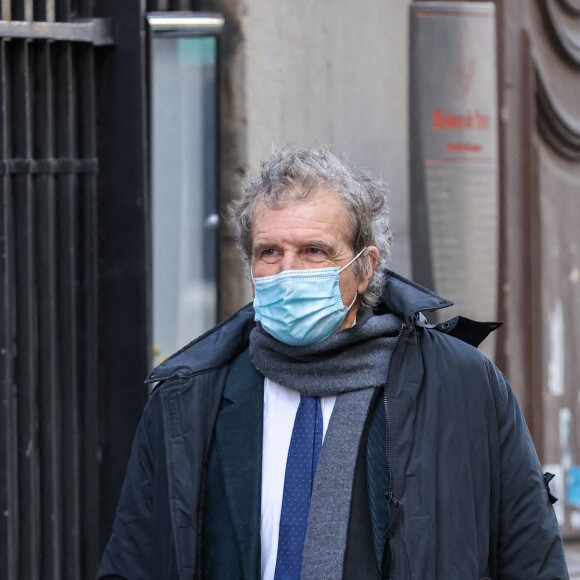 Exclusif - Gérard Leclerc - Arrivées aux obsèques de Hubert Auriol au Temple de l'Oratoire du Louvre à Paris le 18 janvier 2021. 