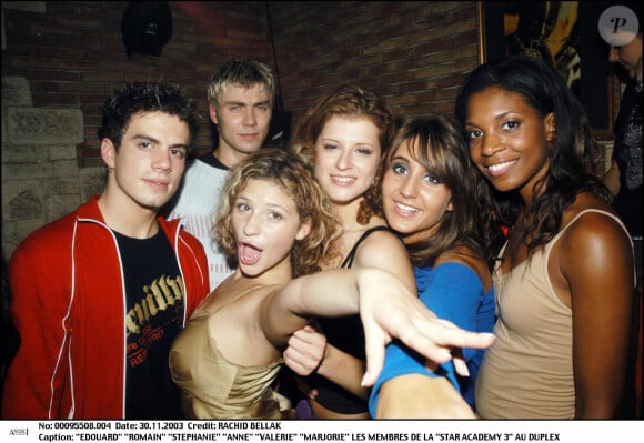 Edouard Algayon, Romain, Stéphanie, Anne, Valérie et Marjorie de la "Star Academy3 ".