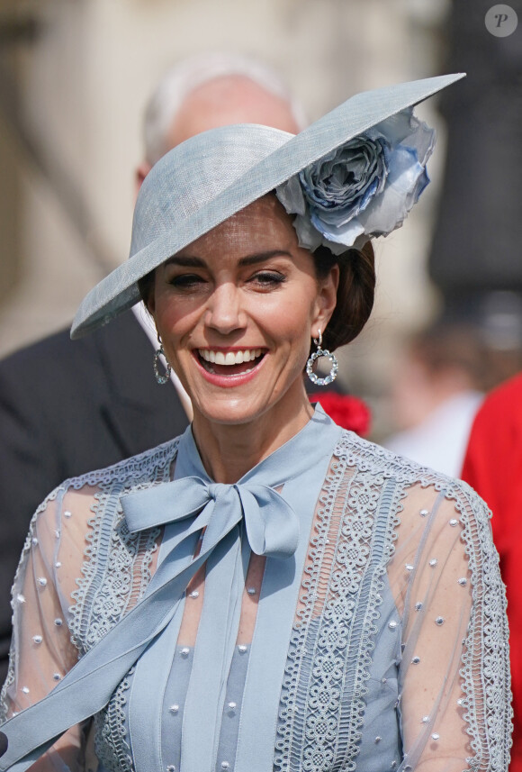 Catherine (Kate) Middleton, princesse de Galles lors d'une Garden Party au palais de Buckingham à Londres, Royaume Uni, le 9 mai 2023, pour célébrer le couronnement du roi et de la reine d'Angleterre. 