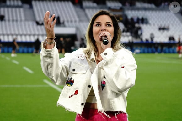 Sophie Tapie lors de la 23 ème journée de championnat de rugby du TOP14 RC Toulon - Toulouse au stade vélodrome à Marseille (match délocalisé) le 23 avril 2022. Victoire du RCT sur Toulouse 19-15. © Norbert Scanella / Panoramic / Bestimahe