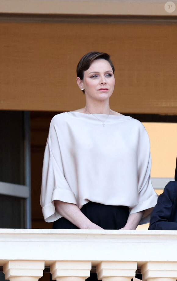 La princesse Charlene durant la célébration de la traditionnelle fête de la Saint Jean à Monaco le 23 juin 2023. © Claudia Albuquerque / Bestimage 