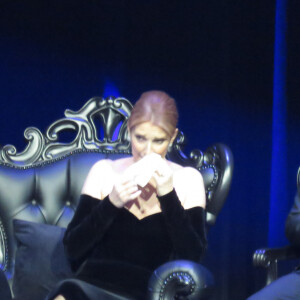 Céline Dion assiste à la cérémonie en hommage à son mari René Angélil, intitulée "Celebration of Life" avec son fils aîné René-Charles au Caesars Palace de Las Vegas, le 3 février 2016.