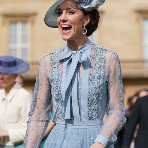 Catherine (Kate) Middleton, princesse de Galles lors d'une Garden Party au palais de Buckingham à Londres, Royaume Uni, le 9 mai 2023, pour célébrer le couronnement du roi et de la reine d'Angleterre. 