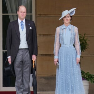 Le prince William, prince de Galles, et Catherine (Kate) Middleton, princesse de Galles, lors d'une Garden Party au palais de Buckingham à Londres, Royaume Uni, le 9 mai 2023, pour célébrer le couronnement du roi et de la reine d'Angleterre. 