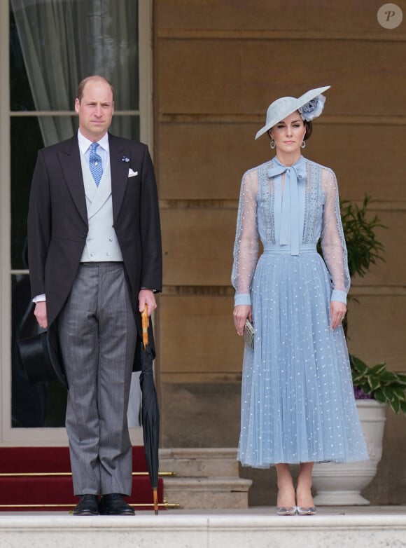 Le prince William, prince de Galles, et Catherine (Kate) Middleton, princesse de Galles, lors d'une Garden Party au palais de Buckingham à Londres, Royaume Uni, le 9 mai 2023, pour célébrer le couronnement du roi et de la reine d'Angleterre. 