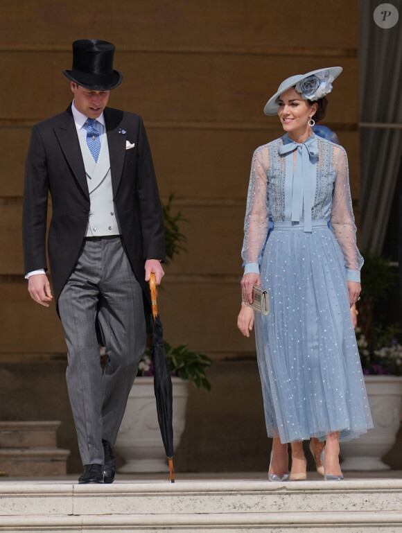 Le prince William, prince de Galles, et Catherine (Kate) Middleton, princesse de Galles, lors d'une Garden Party au palais de Buckingham à Londres, Royaume Uni, le 9 mai 2023, pour célébrer le couronnement du roi et de la reine d'Angleterre. 