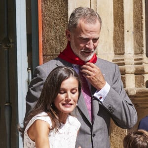 Le roi Felipe VI et la reine Letizia d'Espagne, visitent la cathédrale et l'hôtel de ville de Pampelune pour célébrer le 6ème centenaire du privilège de l'Union à Pampelune, Navarre, Espagne, le 8 septembre 2023.