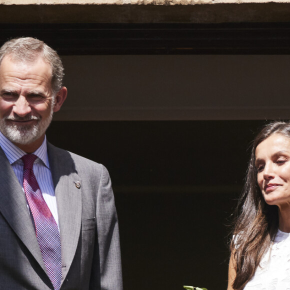 Le roi Felipe VI et la reine Letizia d'Espagne, visitent la cathédrale et l'hôtel de ville de Pampelune pour célébrer le 6ème centenaire du privilège de l'Union à Pampelune, Navarre, Espagne, le 8 septembre 2023.