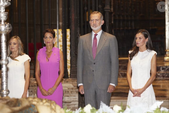 Le roi Felipe VI et la reine Letizia d'Espagne, ont été aperçus hier visitant la cathédrale et l'hôtel de ville de Pampelune à l'occasion du 600ème anniversaire du privilège de l'Union à Pampelune. 
Le roi Felipe VI et la reine Letizia d'Espagne, visitent la cathédrale et l'hôtel de ville de Pampelune pour célébrer le 6ème centenaire du privilège de l'Union à Pampelune, Navarre, Espagne, le 8 septembre 2023.