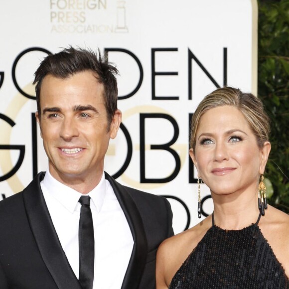 Jennifer Aniston et son fiancé Justin Theroux - La 72ème cérémonie annuelle des Golden Globe Awards à Beverly Hills, le 11 janvier 2015.