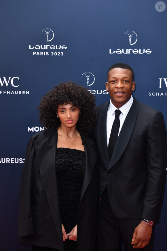 Le sublime mannequin est très demandé par les marques
Cameron Woki et sa compagne Alizée Priso - Red Carpet de la cérémonie " 2023 Laureus World Sports Awards" à Paris le 8 mai 2023 . Veeren/Bestimage