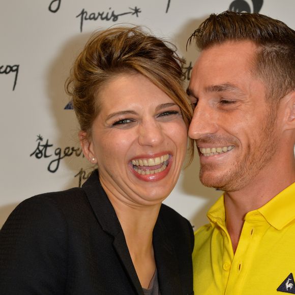 Amandine Bourgeois et David Lantin - Inauguration de la nouvelle boutique du coq sportif à Saint Germain à Paris le 21 septembre 2016. © Coadic Guirec/Bestimage/Bestimage