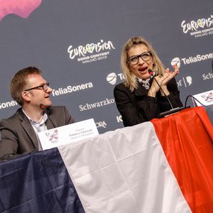 La chanteuse Amandine Bourgeois en conférence de presse de l'Eurovision 2013 à Malmo, en Suède, le 15 mai 2013.
